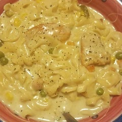 Definitely needed more broth and veggies but super easy!