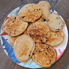 Added extra vanilla, swapped brown sugar for the regular sugar. Vegan chocolate chips and sprinkles. Toddler approved!