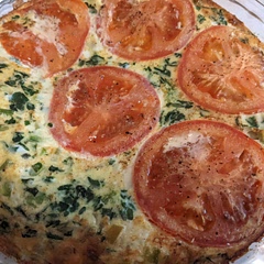 This is my go-to frittata recipe. I like to add slices of tomatoes on top