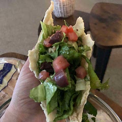 So good. You can’t see the chicken and yogurt. I put the chicken in the bottom,yogurt,and the “salad” on top.  Omg. So so so nice.