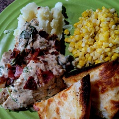 Excellent recipe! Lots of flavor! Served with farmers market corn and mozzarella garlic bread. Next time I'll dbl the sauce and serve over egg noodles.