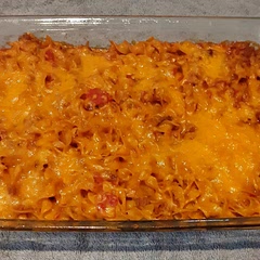 8/2/2022
Made this tonight for my dinner/supper, but I made it Vegan and using Beyond Beef instead of hamburger. My dinner/supper tonight 
Creamy Beef Noodle Casserole.