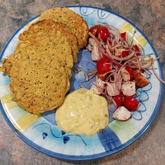 Used coconut milk and a spoonful of Greek yoghurt instead of natural yoghurt in the fritter mixture. Mixed mayonnaise with the mango chutney to serve. Delicious!