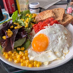 Slightly abridged version with salad and no bananas but still delicious!
