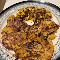 Doesn’t look the best but was very tasty. Made with pork shoulder rather than beef, makes leftovers. Served with their corn side dish which was lovely