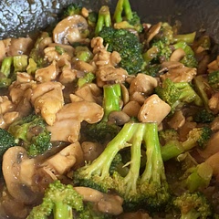 Delicious, I didn’t have chicken broth so I used chicken stock. I used less salt since there’s some salt in my chicken stock and added water to mix the sauces up.