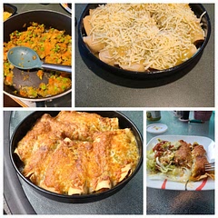 I added real cheese and enchilada sauce.