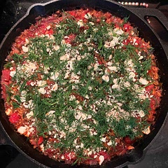 Delicious! We used ground turkey instead of chicken and also added some fresh cherry tomatoes. The dill was a welcome addition on top.
