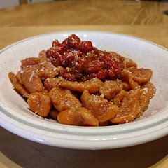 Soooo good, I cut my pasta in some flour, so I can put everything in the water at the same time 😇