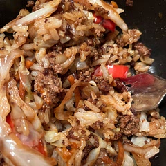 This was my first time making this and I’m in love! I used a lean  package of ground turkey and also added in a touch of sesame oil at the end, 🥢🍚