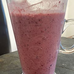Really lovely morning snack or breakfast. Healthy. I did add a little Greek yogurt and 1 cup of water  which just made it a bit thinner.