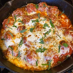 These were incredible. I used pork sausage because that’s what I had available. Ate them with bucatini the first night and made meatball subs for leftovers