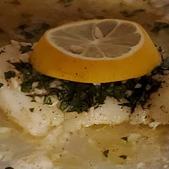 Okay so I know this is literally the worst picture in the world, but I honestly forgot to take a picture until our meal was basically finished and this was the lone cod piece I finally remembered to take a picture of, lol. With that being said, this recipe was SO easy and quick - I had about 10 min prep time and 20 min in the oven. This was the most flavorful fish I’ve made in a long time. I definitely recommend this meal to anyone that loves fish and wants a fast and easy meal. I presented this meal with a side of wild rice and caesar salad and it was the BEST! Definitely making this again and again!
