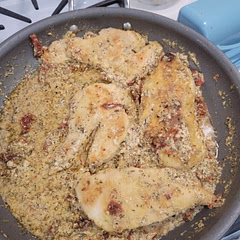 Absolutely loved. Would use more tomatoes next time. Added Cajun garlic season to the flour mixture.