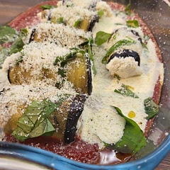 Served with pasta, all was really tasty apart from the filling, odd texture and not keen on taste.