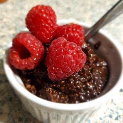 I love this recipe as a base. I add fiber powder, unsweetened coconut flakes, and cocoa nibs. Berries on top is amazing. I eat this when my family is eating another treat that I shouldn't have.