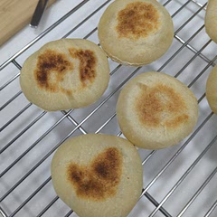 First time making English muffins, they tasted great!