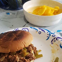 So easy! Came together lickity split! 
Yummy! I over toasted the bun haha
