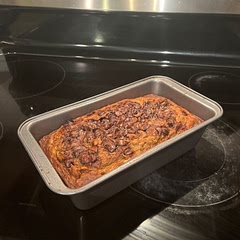 Baked for 50 mins just like banana bread instead