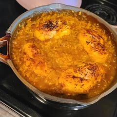 Took a lot longer in oven than directions. I think too much stock