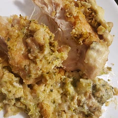 Took all of 5 minutes to put into the cooker. Found it salty enough with the Stovetop stuffing.