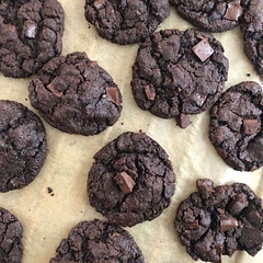 Love love love this recipe. They’re so CHEWY. Make sure to just stick with it and stir the mixture until it resembles cookie dough. I’ve made the mistake of added to much milk before bc i wasn’t patient enough :’)