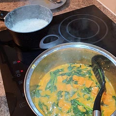 Nice and tasty. Add more Thai red curry paste than the recipe calls for, like at least twice as much. I put a quarter of a 285g jar.
Would make it again.