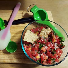 This was amazing! I omitted the jalapeño but will add it next time and live dangerously. I've always chopped the veggies in larger chunks and didn't know how much better it could be this way.