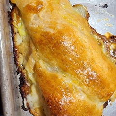 Substituted mozzarella for Jack cheese and used crescents instead of pastries.  Turned out fabulously!  Yummmmm