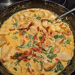Absolutely delicious! I added sliced mushrooms when you saute the garlic& onions.