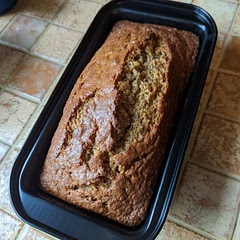 I followed the recipe exactly and had enough batter left over for 6 small muffins, which baked in about 17 minutes. Very fluffy for a banana bread and moist. Definitely will make again!