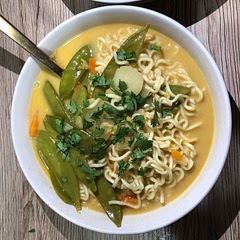 This was delicious and the easiest thing!!! We used frozen Asian stir fry veggies and fresh snap peas. I’ve never had such an amazing, quick meal!