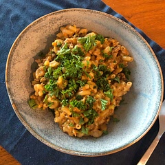 This is truly a recipe you can experiment with! We’re going to continue making changes but so far, we’ve loved substituting ground turkey in, adding grated carrot along with the zucchini, seasoning the turkey while it’s cooking and again when we toss in the broth and milk, using shredded sharp cheddar (quality matters) and using smaller noodles. Next time, we’ll double the ketchup and simmer at the end at a lower temp. Perhaps add more broth and milk to create more cream. Don’t skip out on the parsley!