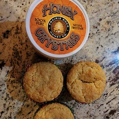 Delicious! I substituted 1/4 cup honey crystals for 1/4 cup sugar and then only used 1/8 cup of honey. The honey flavor really shined through