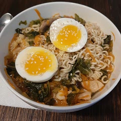 Very good homemade ramen! I cooked the veggies with half a jalapeno but removed it before serving. I also, didn't use siracha and it ended up being the perfect amount of heat (mild).