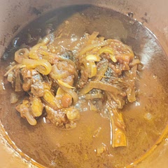 Slow cooked on stove top, pretty mean bro