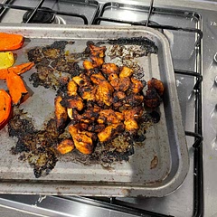 I cut up before cooking in the over and used in a burrito. Top notch!