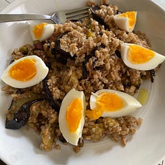 Been making this salad for years now. Lovely in the summer when eggplants are in season. Can be easily doubled