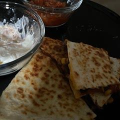 I used southwest canned corn instead of its recommendation. I also put all the ingredients in a pot to heat up the insides before adding it to the quesadilla. it was delicious!