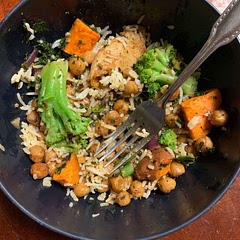 I put it over rice and it was super flavorful and tasty.