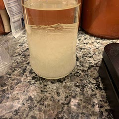 Crystallized. Reheated til totally liquid. Crystallized again.