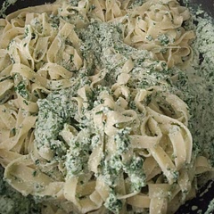 Very quick and easy. 
Not a bad taste though I would use a cream cheese instead. The cottage cheese gives a dry texture to the pasta.