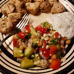 I'm not a fan of lettuce, so this salad was a perfect healthy alternative for me. I added some red wine vinegar to the dressing for a little more oomph. It tasted better the next day after it had time for all the flavors to meld together.