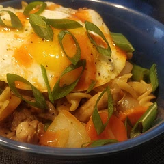 I doubled the vegetables and sauce and added an egg. Thank you!