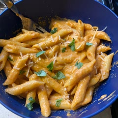 Very delicious fast meal add some Parmesan cheese when finished. I do want to add a protein to it but can’t figure out what.