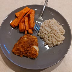This was great and surprisingly easy, especially the chicken. Simple prep with really great result! Next time, will cut the carrots smaller and season couscous more.