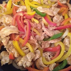 I cut chicken into strips before cooking. Didn't leave enough space in pan, should have done in two batches. Chicken was tender, but not browned enough. Will add more spice next time.
