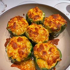 Peppers need to pre-cook longer than 15 minutes. Maybe add some seasoning to them. Mix, despite all of the ingredients, needs salt and pepper. Maybe more spice