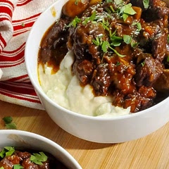 Very rich, umami explosion. Best served with something acidic or a nice red wine.