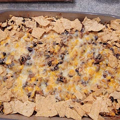 So far, I made a double recipe as our 3 men sized teens love to eat, and we love leftovers.  a little left over filling for nachos